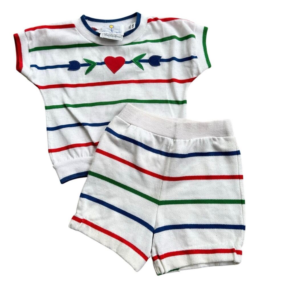 Vtg 1990s Florence Eiseman for Saks Fifth Avenue Two Piece Sweater Set Size 2T